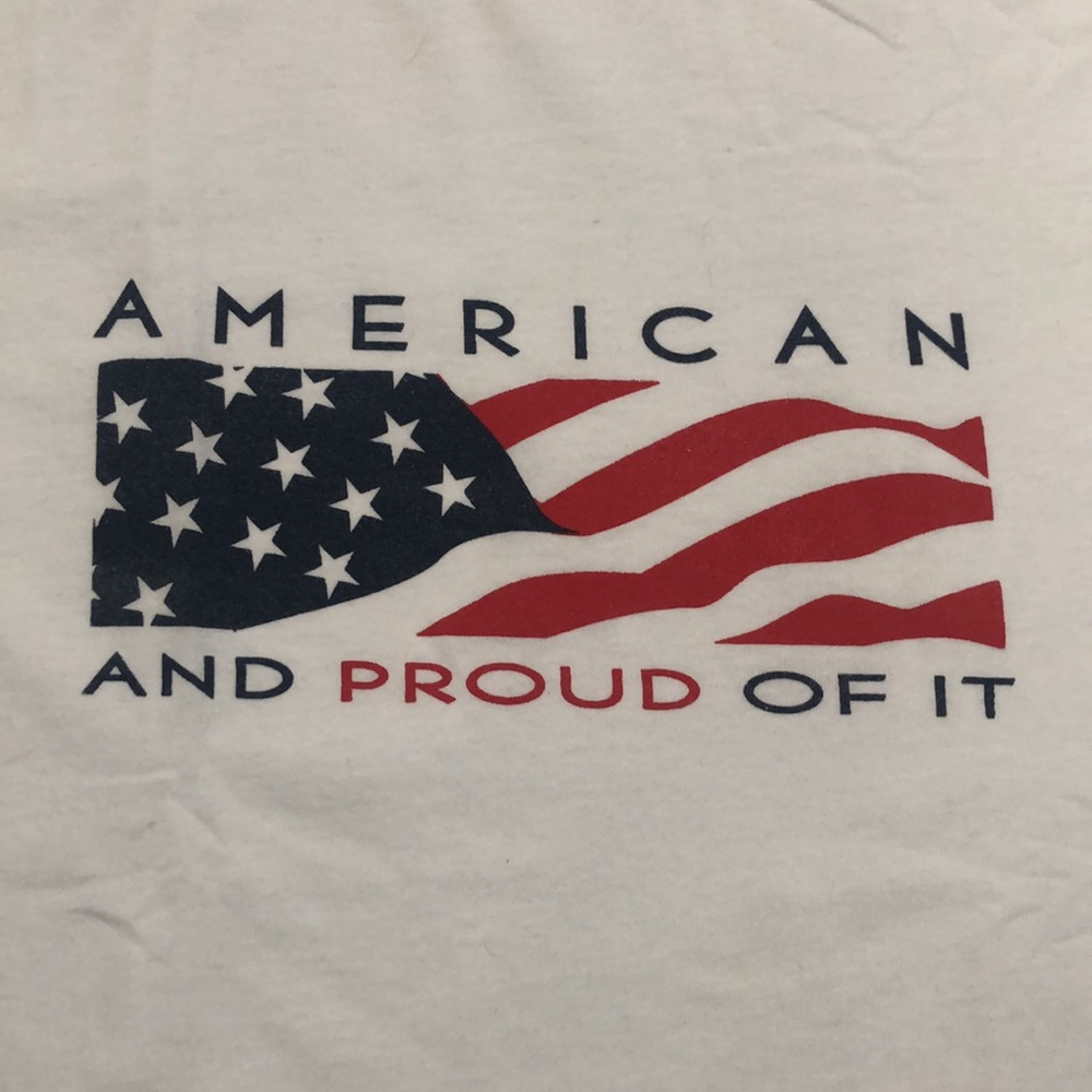 “American and proud of it” white T-shirt size large - Picture 3 of 6